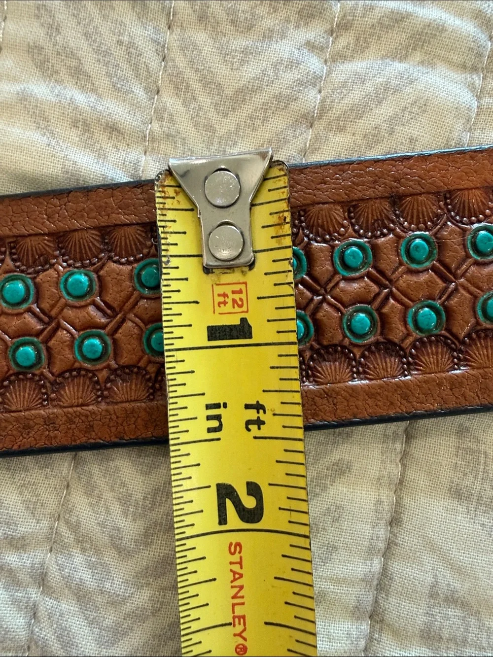 Western Belt with Turquoise Toned Buckle